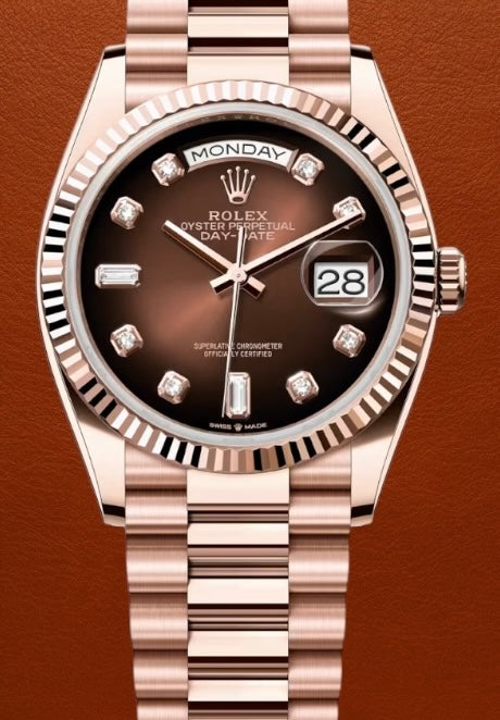 Rolex Day-Date Everose Brown Ombré Diamond Dial 36mm
