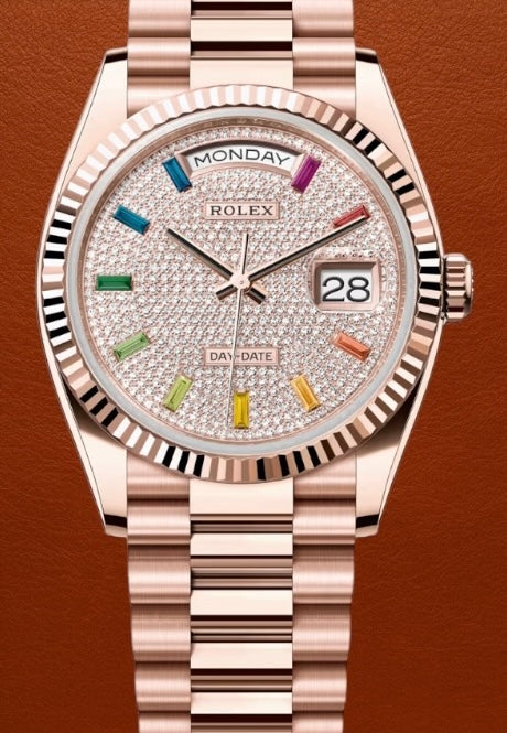 Rolex Day-Date Everose Diamond Pave  Dial 36mm