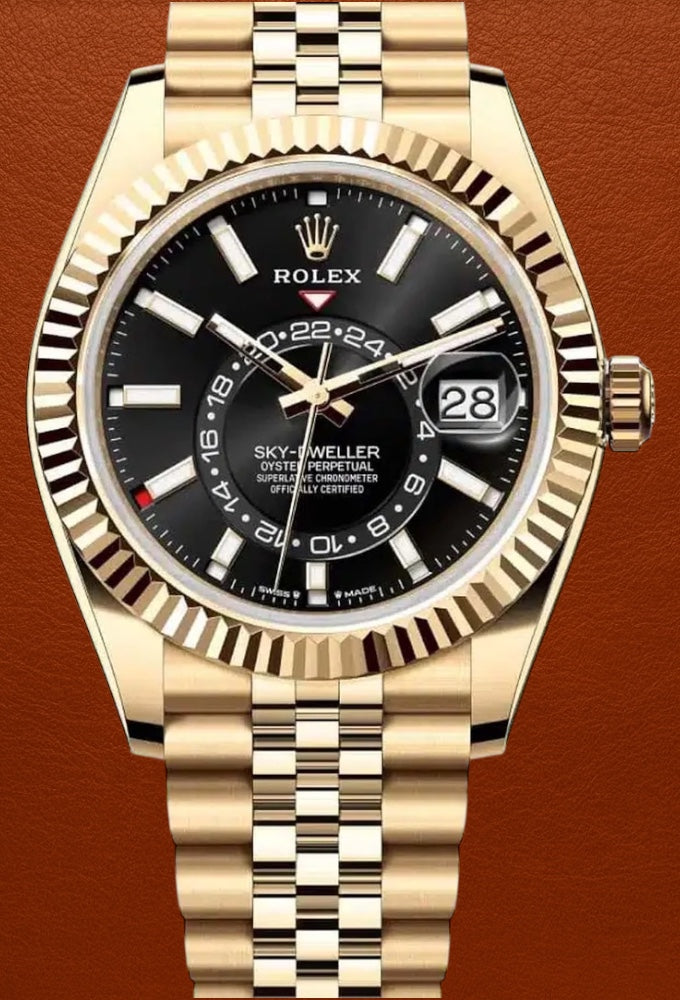 Rolex Sky Dweller Yellow Gold Black Dial 42mm