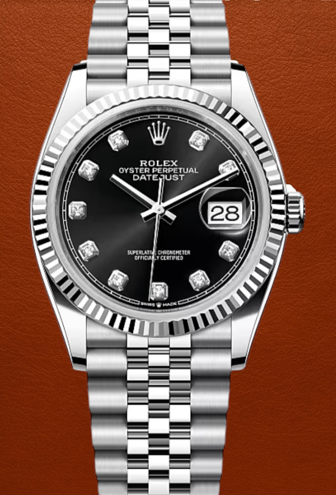 Rolex Datejust Black Diamond Dial 36mm