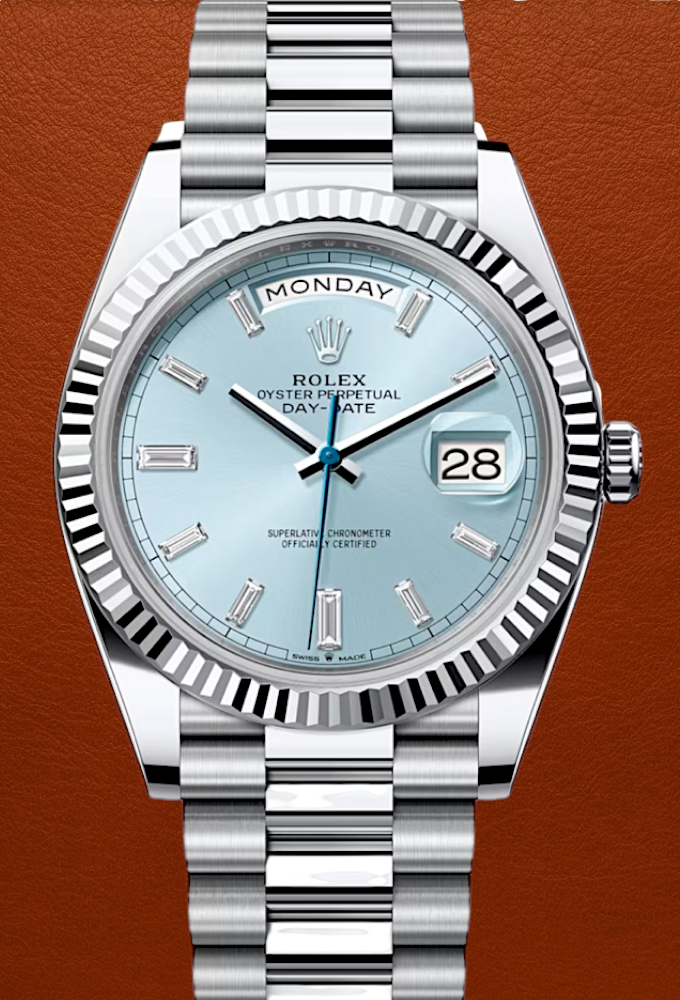 Rolex Day-Date Ice Blue Diamond Dial 40mm