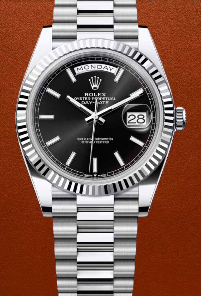 Rolex Day-Date Bright Black Index 40mm