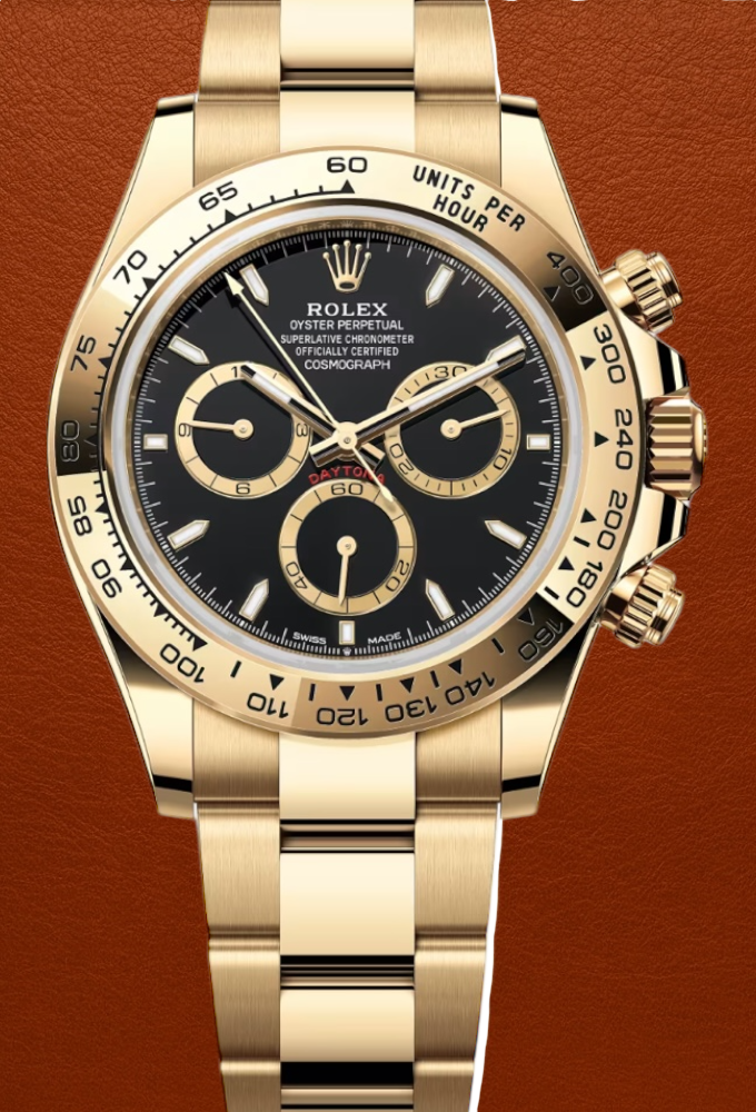 Rolex Cosmograph Daytona Yellow Gold Black Index Dial 40mm